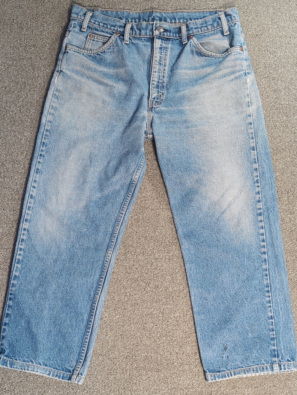 Vintage 1991 Levi's 505 Orange Tab Made in USA Light Wash Denim Jeans 36x26